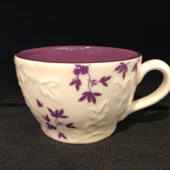 Starbucks ceramic Coffee Cup. 9 oz white purple